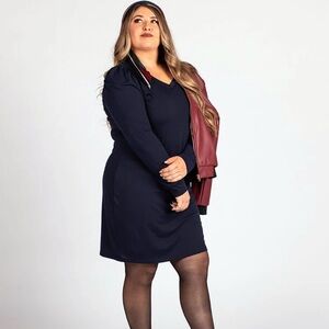 LulaRoe Ava Navy Long Sleeve T-shirt Dress 2XL NWT